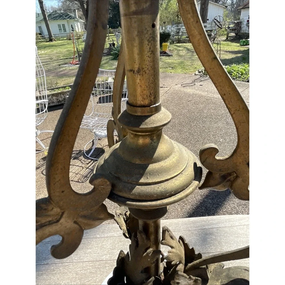 VTG Brass‎ Old World Light Fixtures Rococo Art Nouveau Victorian Revival Pendant